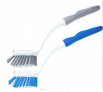 Kitchen Scrub Brush Sink Bathroom Brushes With Scraper Tip Comfortable Grip Bristles For Pot Pan Cast Iron Skillet Dishes Cleani