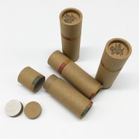 Biodegradable Makeup Cardboard Container Recyclable Eco Kraft / Art Paper Tube For Lip Balm Packaging