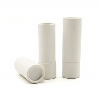 Eco Friendly Push Up Cardboard Containers Lip Balm Packaging Compostable White Kraft Paper Tubes